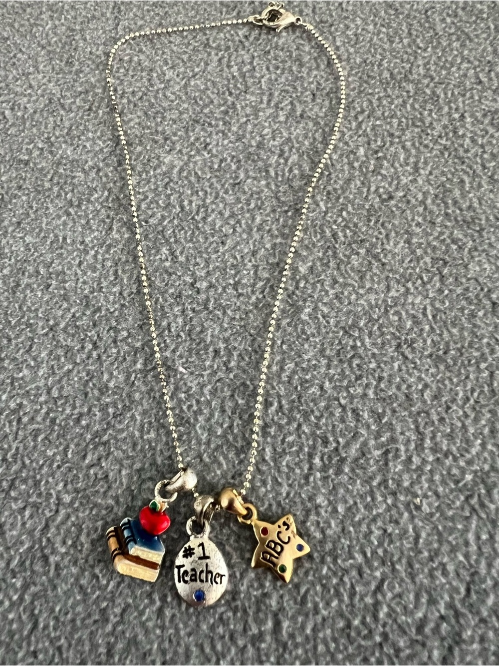 Vintage American Jewelry Manufacturing #1 Teacher Charm Necklace
